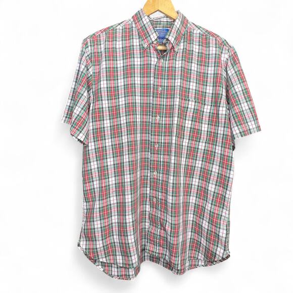 Vintage 1980s Country Traditionals Pendleton Christmas Holiday Plaid Button USA - Picture 3 of 3